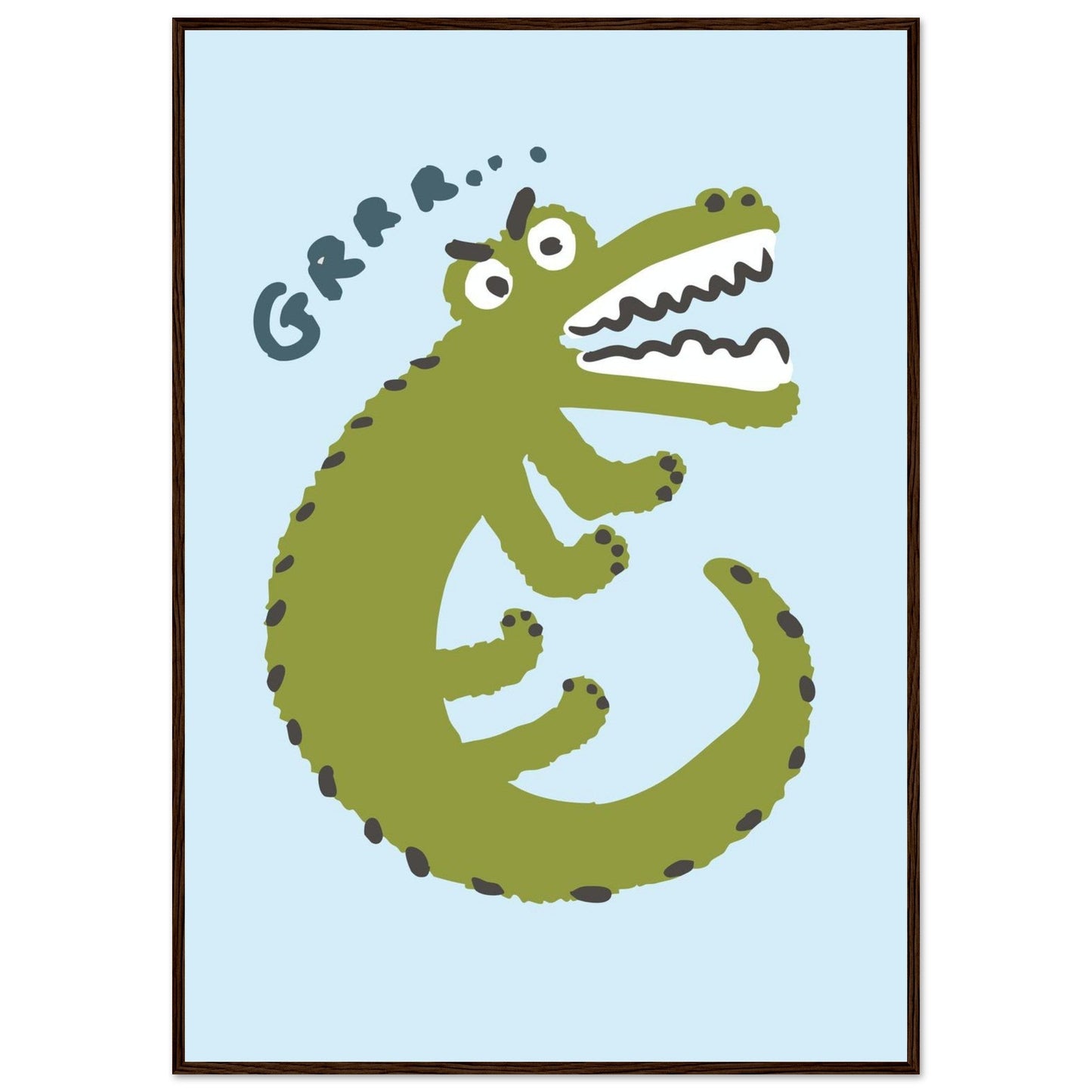 Animals 'Grrr...(Bad Day Croc)' - Premium Matte Paper Wooden Framed Poster