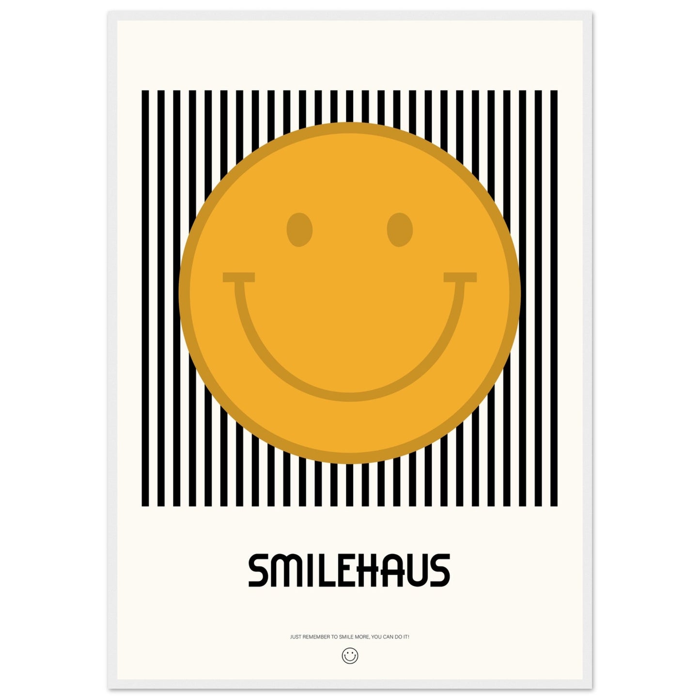 Yellow & Black 'Smilehaus' - Premium Matte Paper Wooden Framed Poster