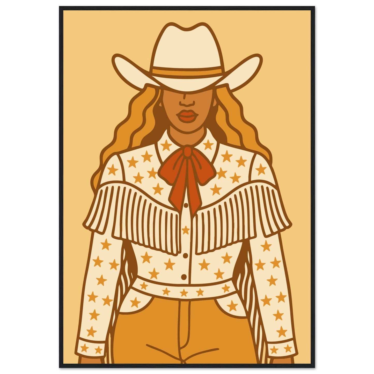 Cowboy 'B' - Premium Matte Paper Wooden Framed Poster