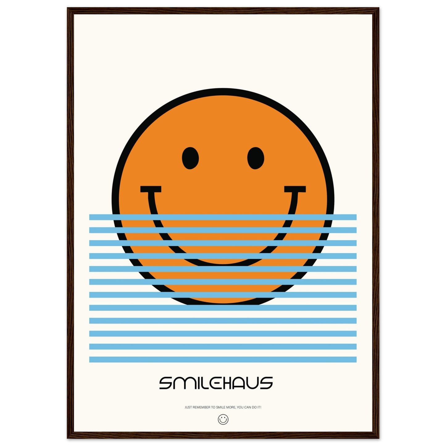 Orange & Blue 'Smilehaus' - Premium Matte Paper Wooden Framed Poster