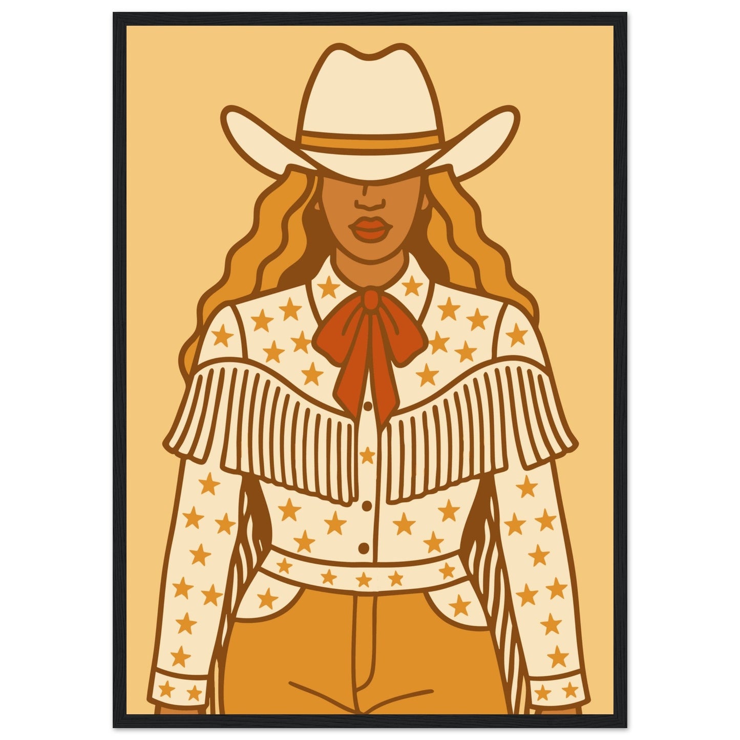 Cowboy 'B' - Premium Matte Paper Wooden Framed Poster