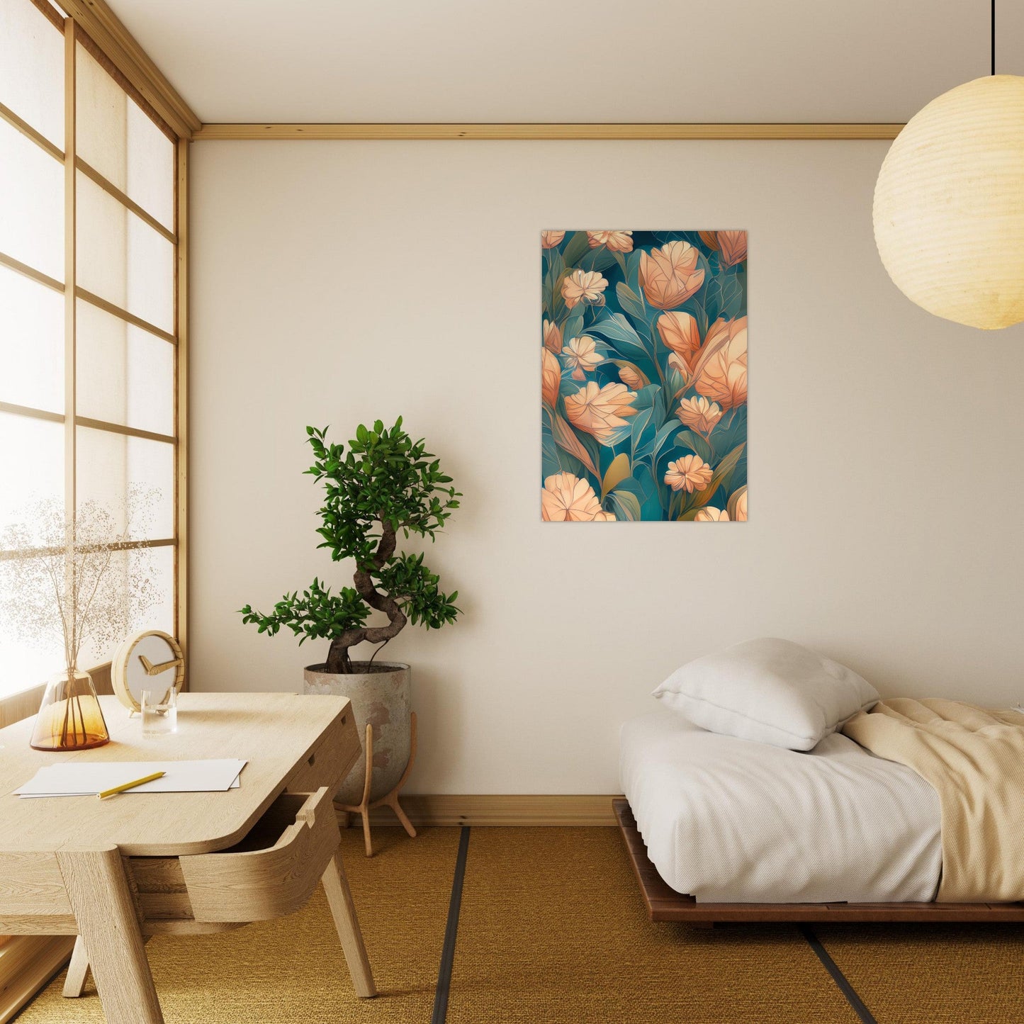 Flowers 'Abstract Garden' - Premium Matte Paper Poster