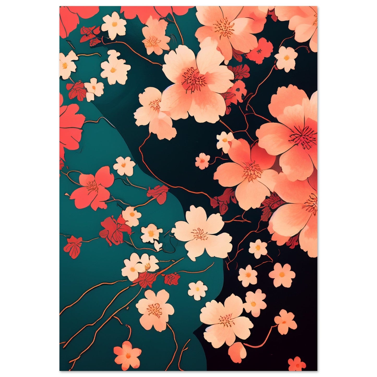 Flowers 'Japanese Garden' - Premium Matte Paper Poster