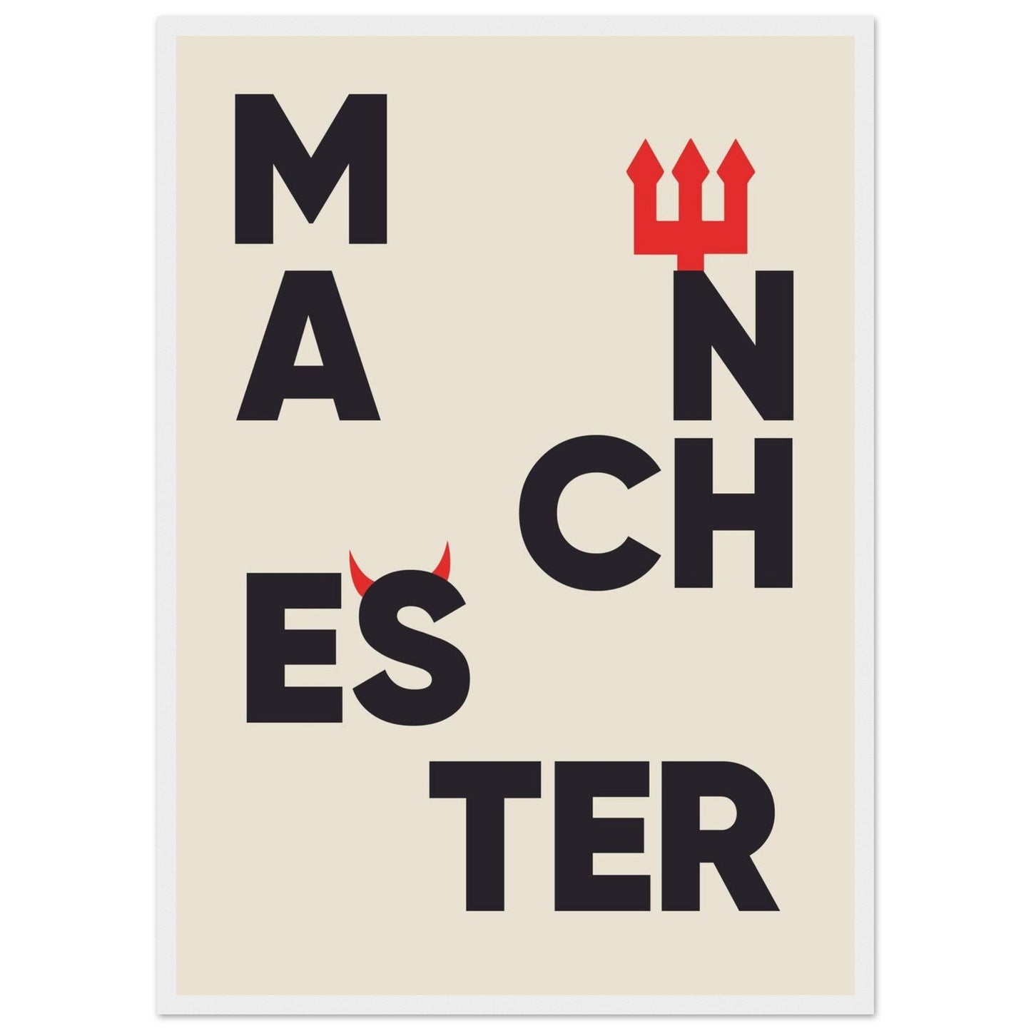 Cities/ Places 'Manchester' - Premium Matte Paper Wooden Framed Poster