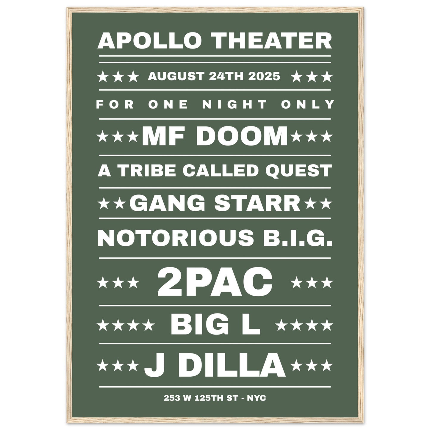 Sign 'Dream Hip Hop Gig' - Premium Matte Paper Wooden Framed Poster