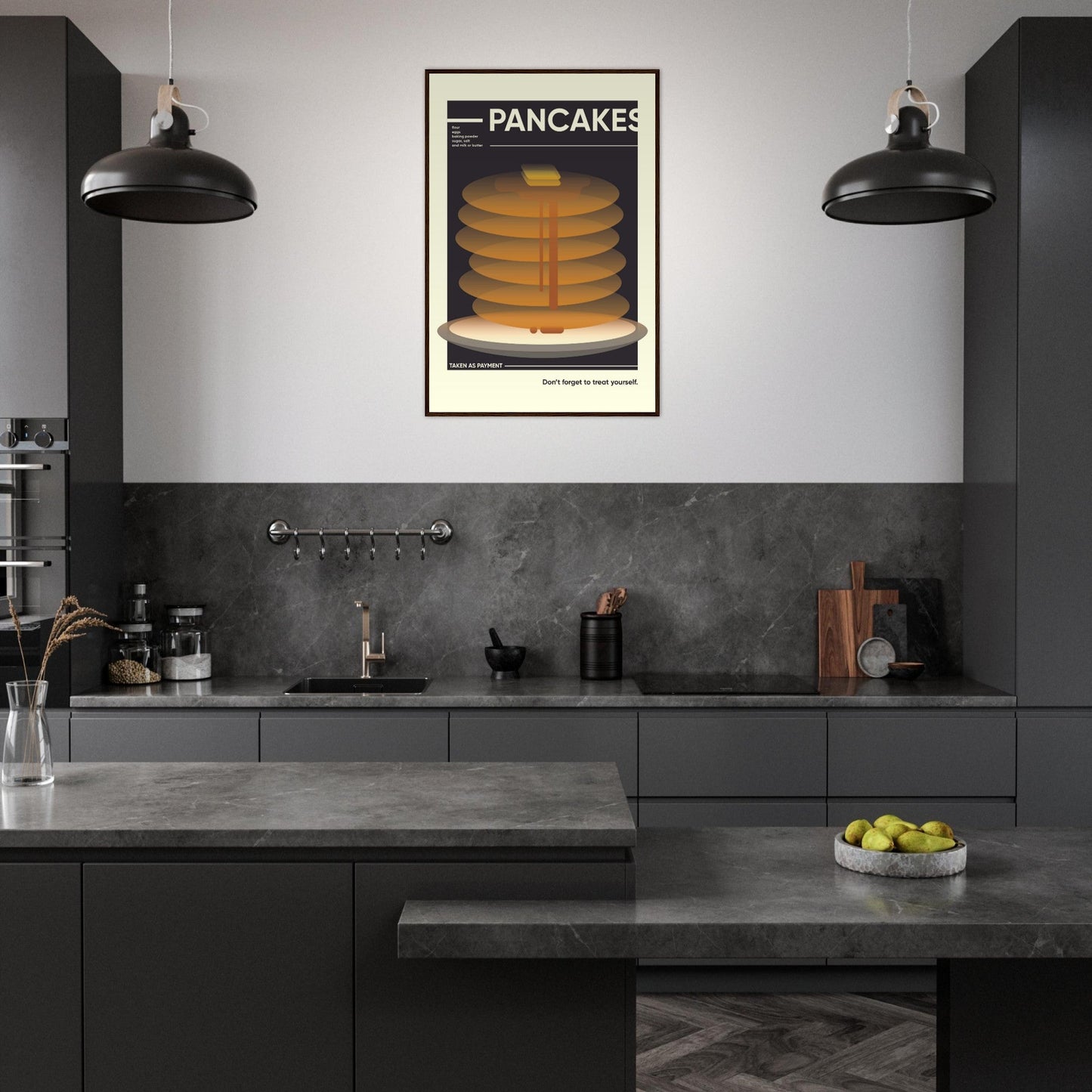 Pancakes - Premium Matte Paper Wooden Framed Poster