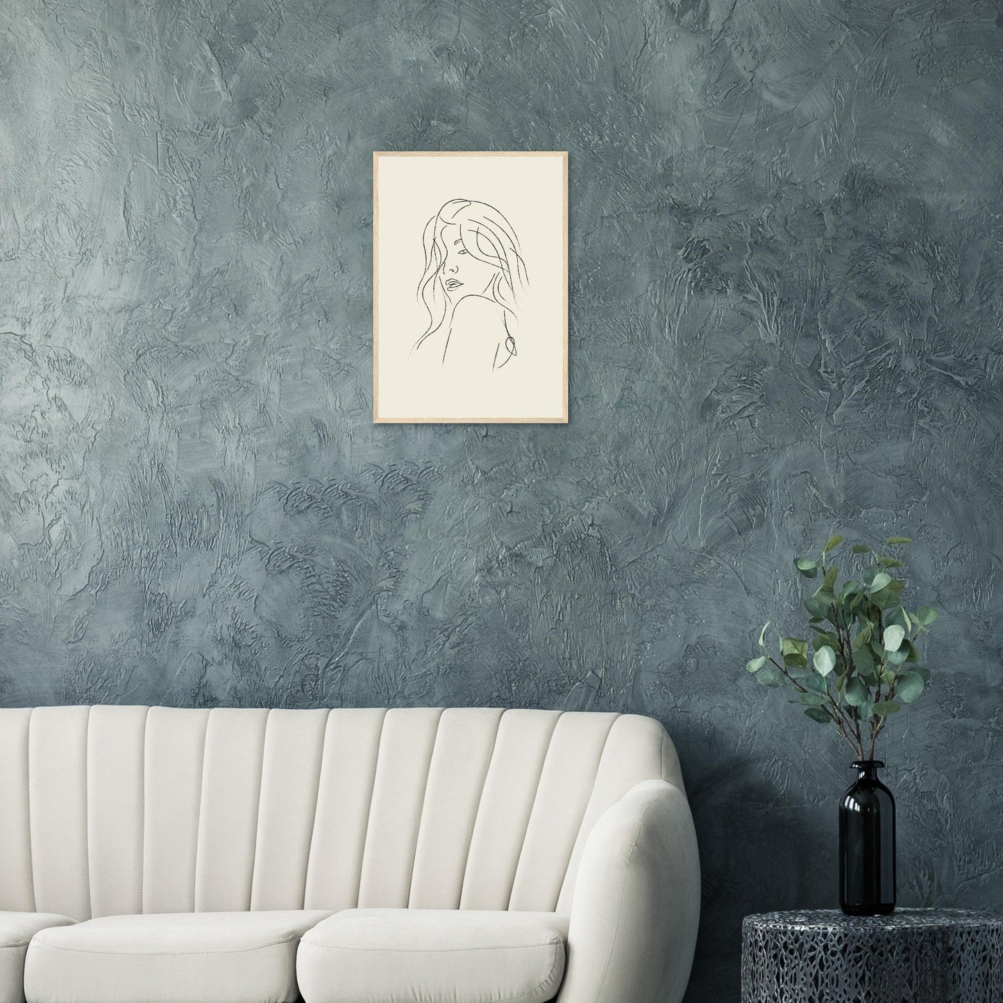 Line Art 'The Pose' - Premium Matte Paper Wooden Framed Poster
