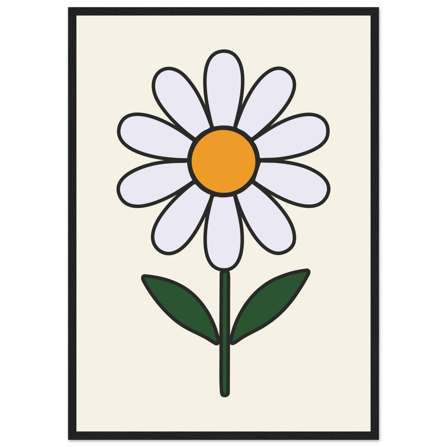 Daisy Flower  - Premium Matte Paper Wooden Framed Poster