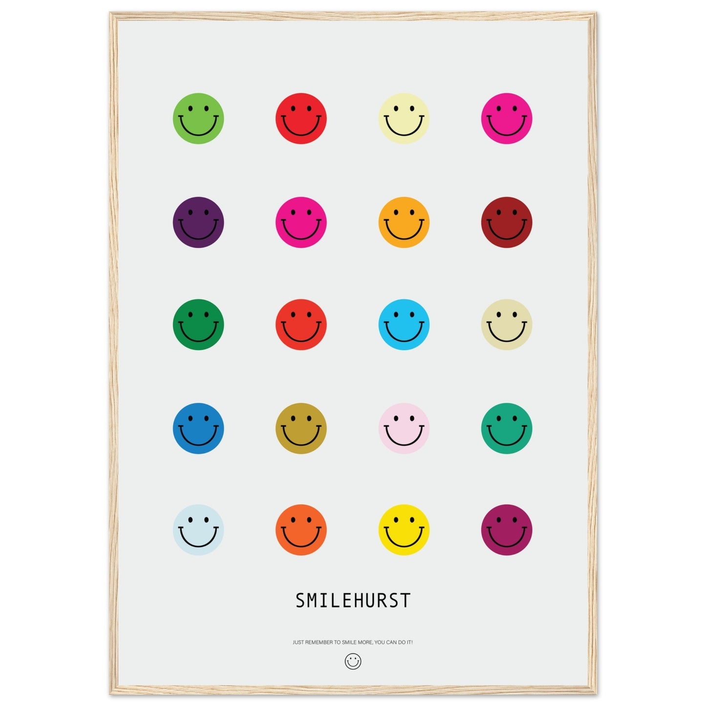 Colours 'Smilehirst' - Premium Matte Paper Wooden Framed Poster
