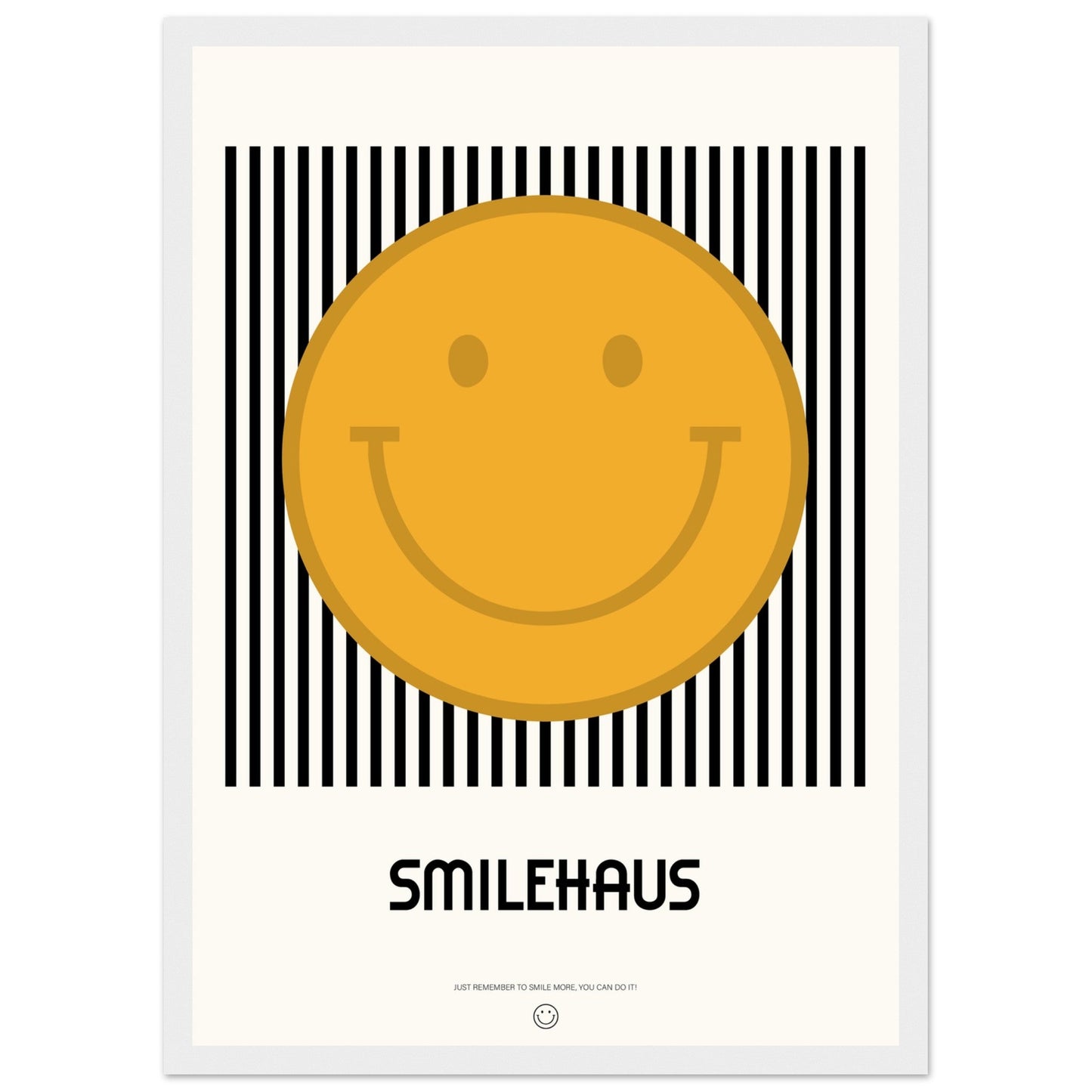 Yellow & Black 'Smilehaus' - Premium Matte Paper Wooden Framed Poster
