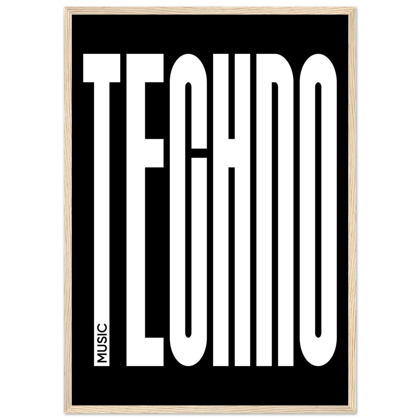 Music TECHNO - Premium Matte Paper Wooden Framed Poster