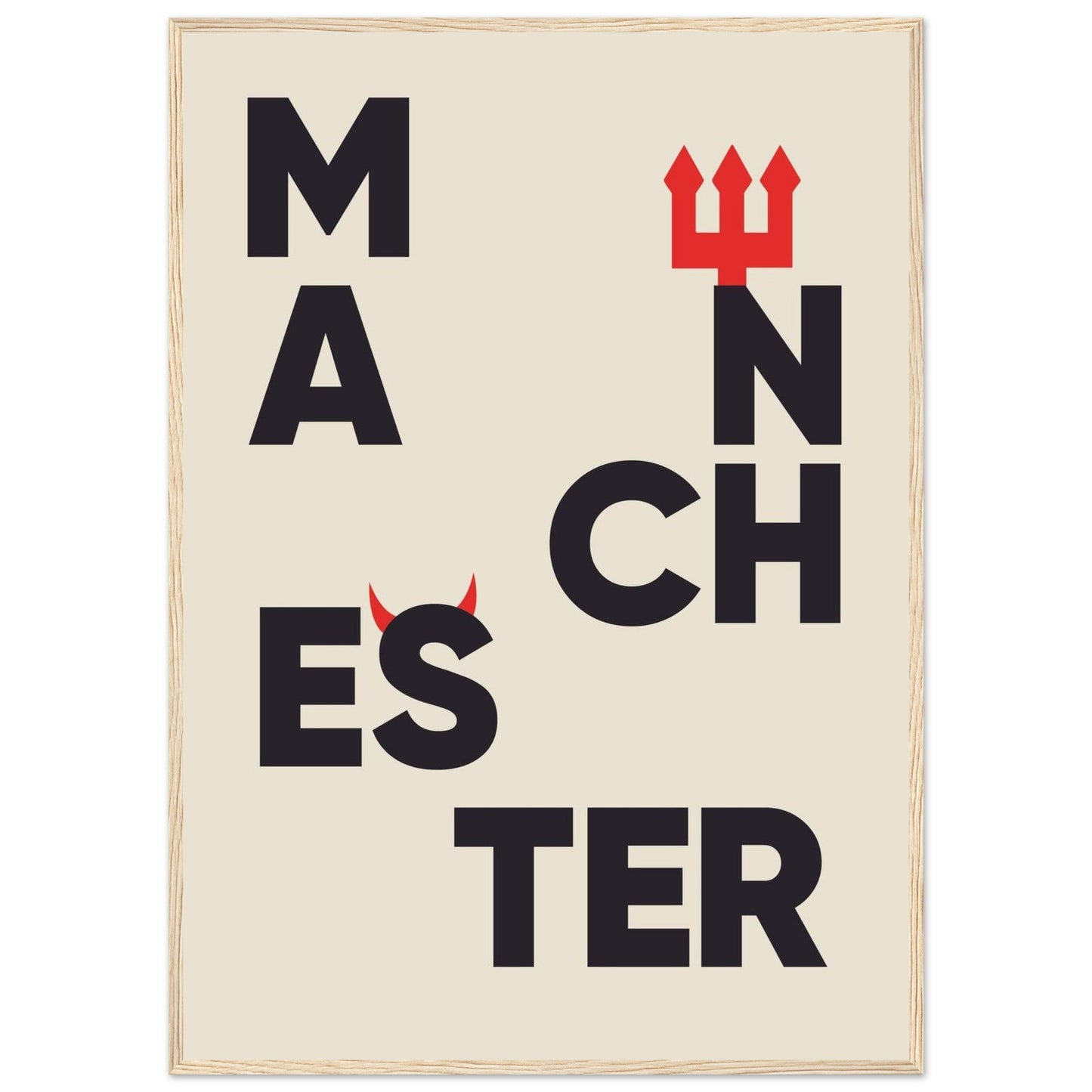 Cities/ Places 'Manchester' - Premium Matte Paper Wooden Framed Poster