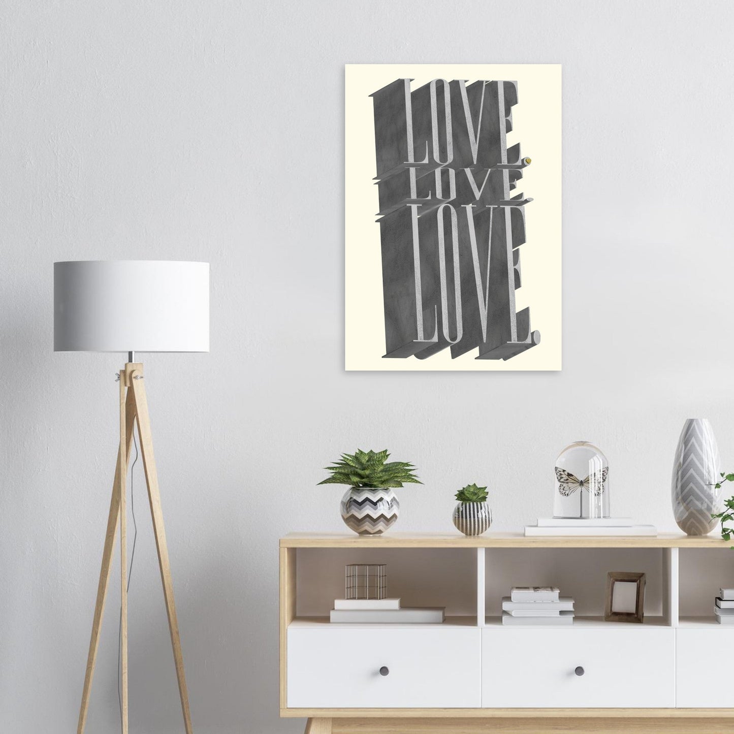 Sign 'Love, Love, Love' - Premium Matte Paper Poster