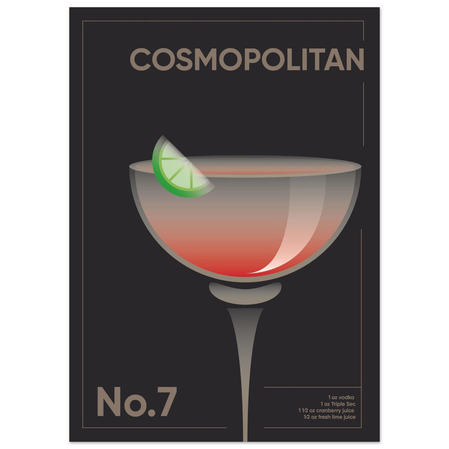 Cocktail 'Cosmopolitan' - Premium Matte Paper Poster