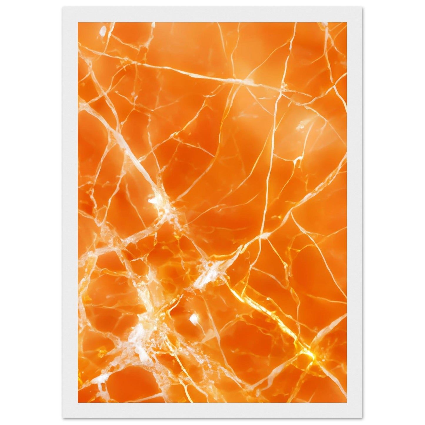 Marble 'Orange' II - Premium Matte Paper Wooden Framed Poster