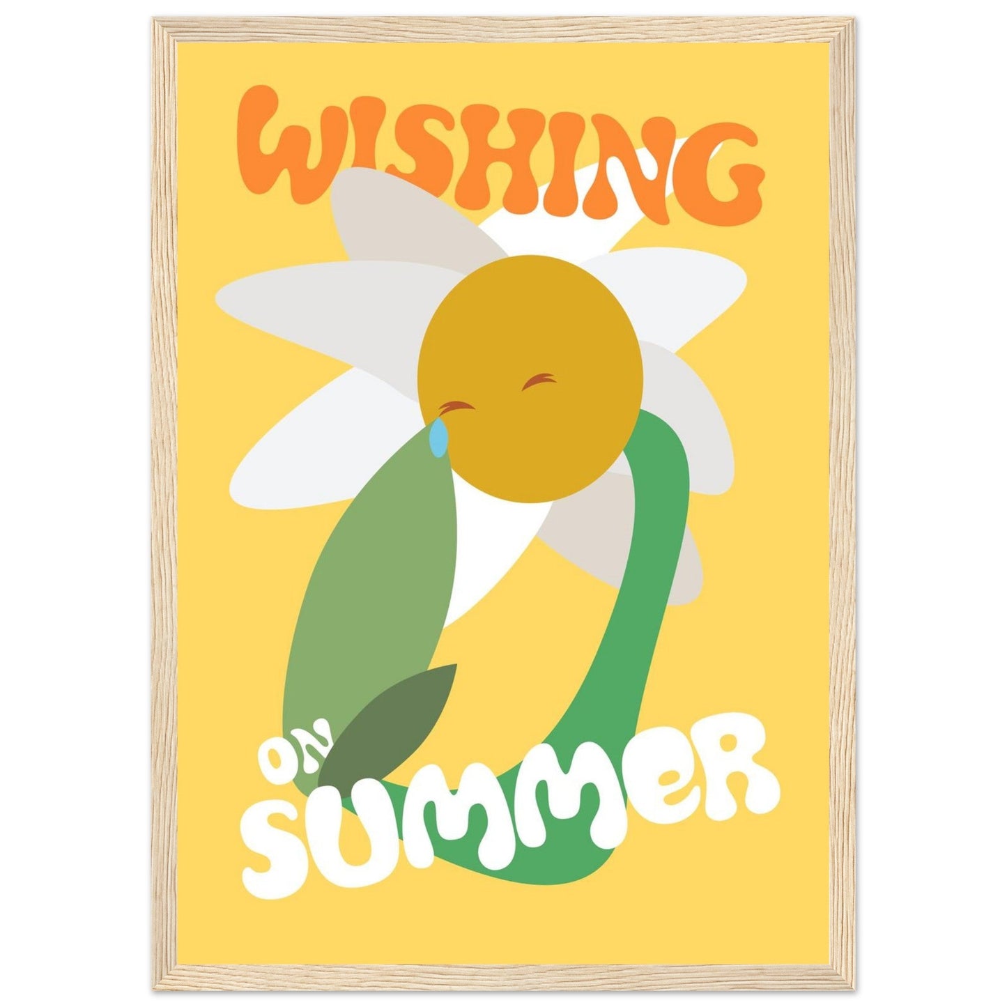 Flowers 'Wishing on Summer' - Premium Matte Paper Wooden Framed Poster