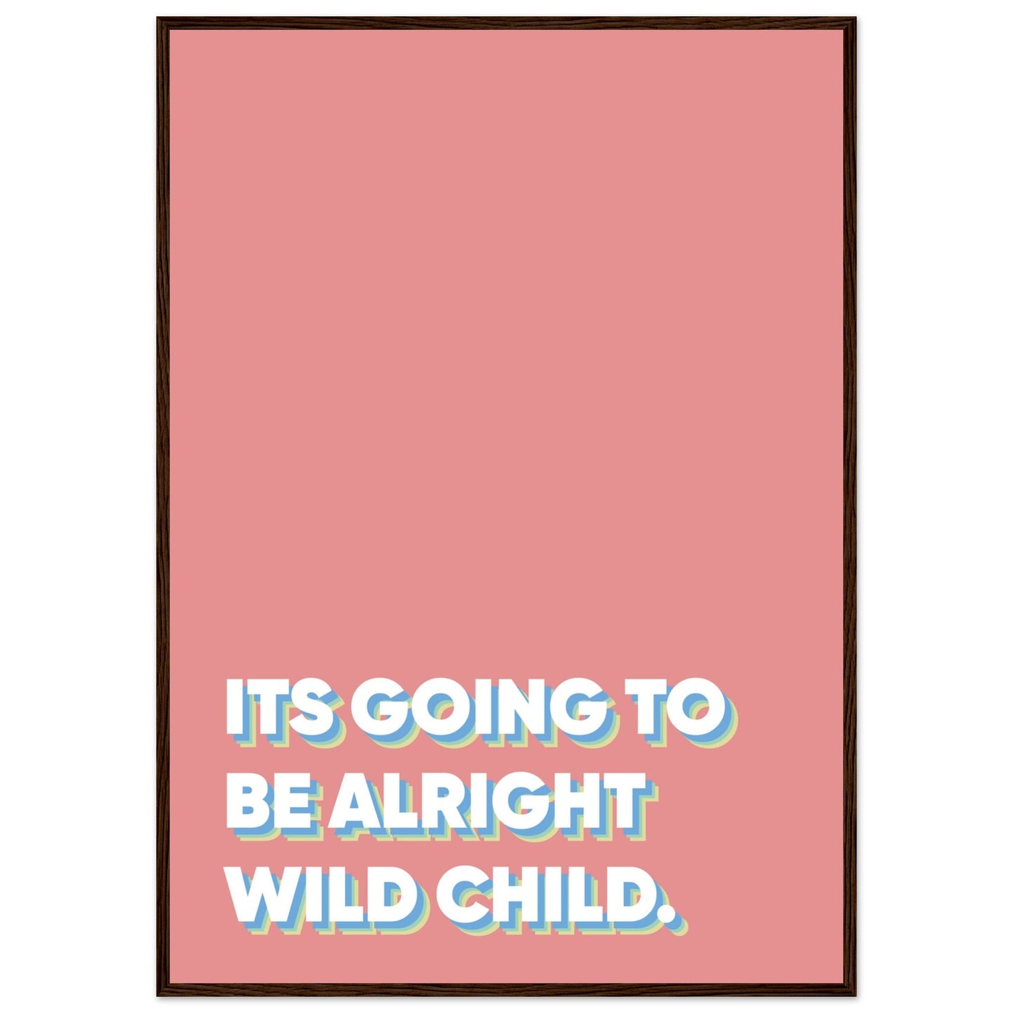 Sign 'Wild Child' - Premium Matte Paper Wooden Framed Poster