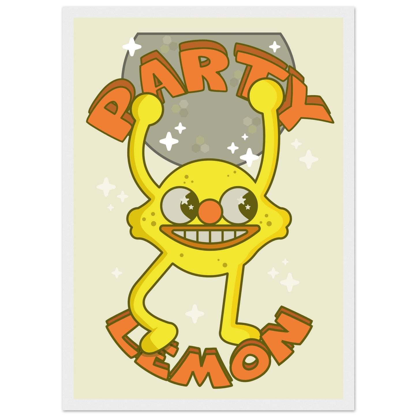Fruity 'Party Lemon' - Premium Matte Paper Wooden Framed Poster
