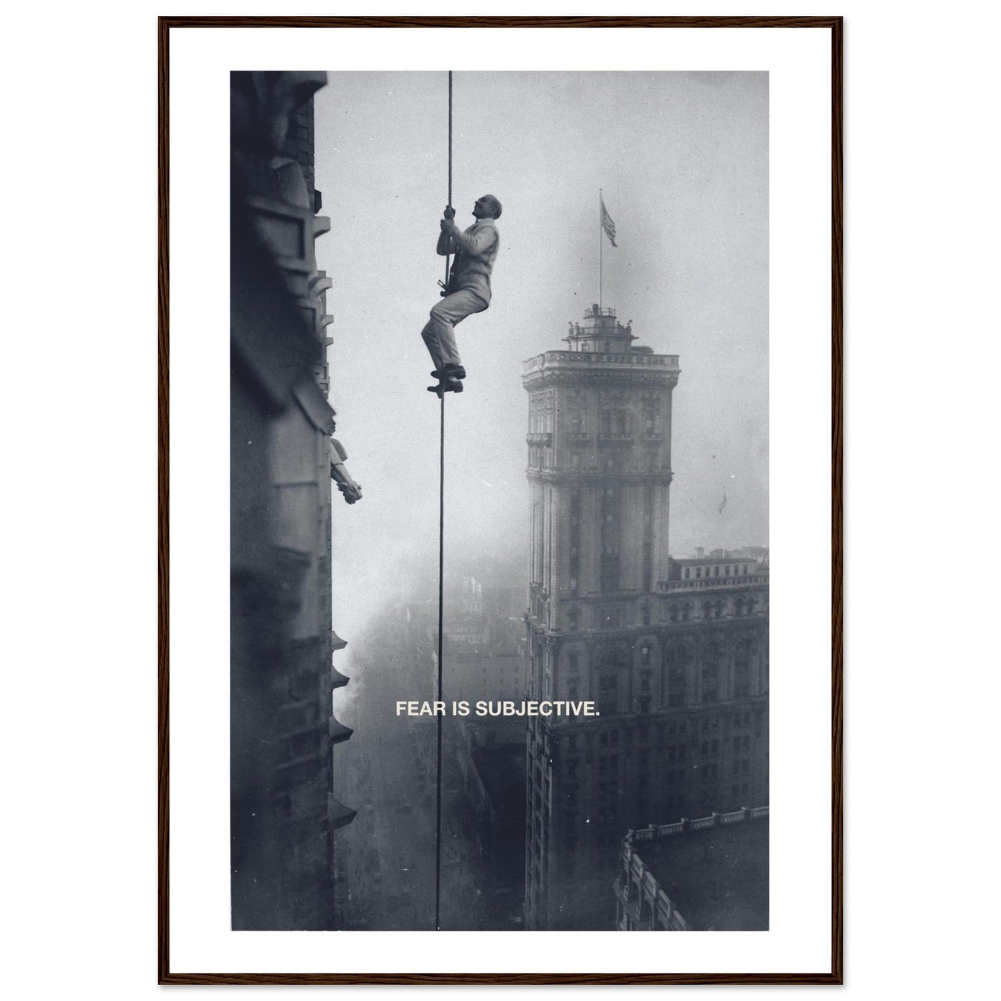 Ed Dickinson 'Fear is Subjective' - Premium Matte Paper Wooden Framed Poster