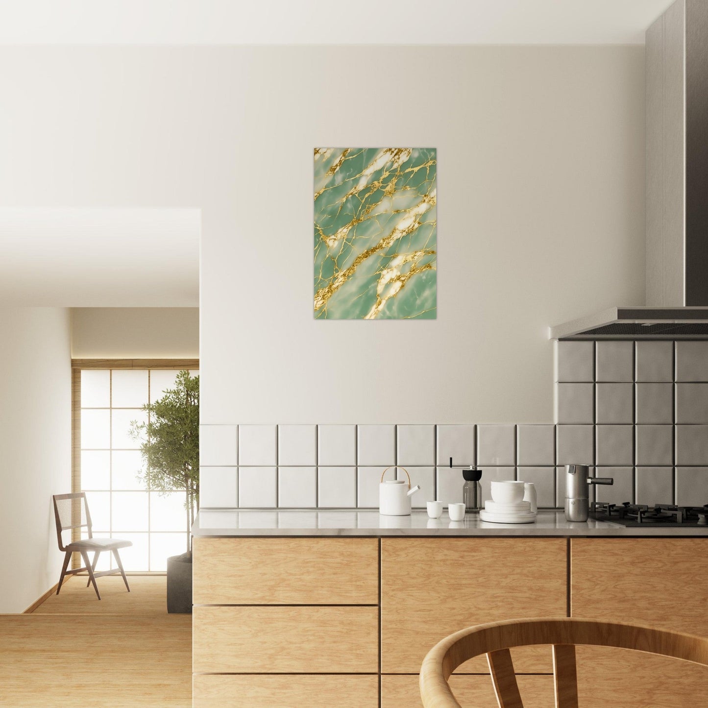 Marble 'Green & Gold' III - Premium Matte Paper Poster