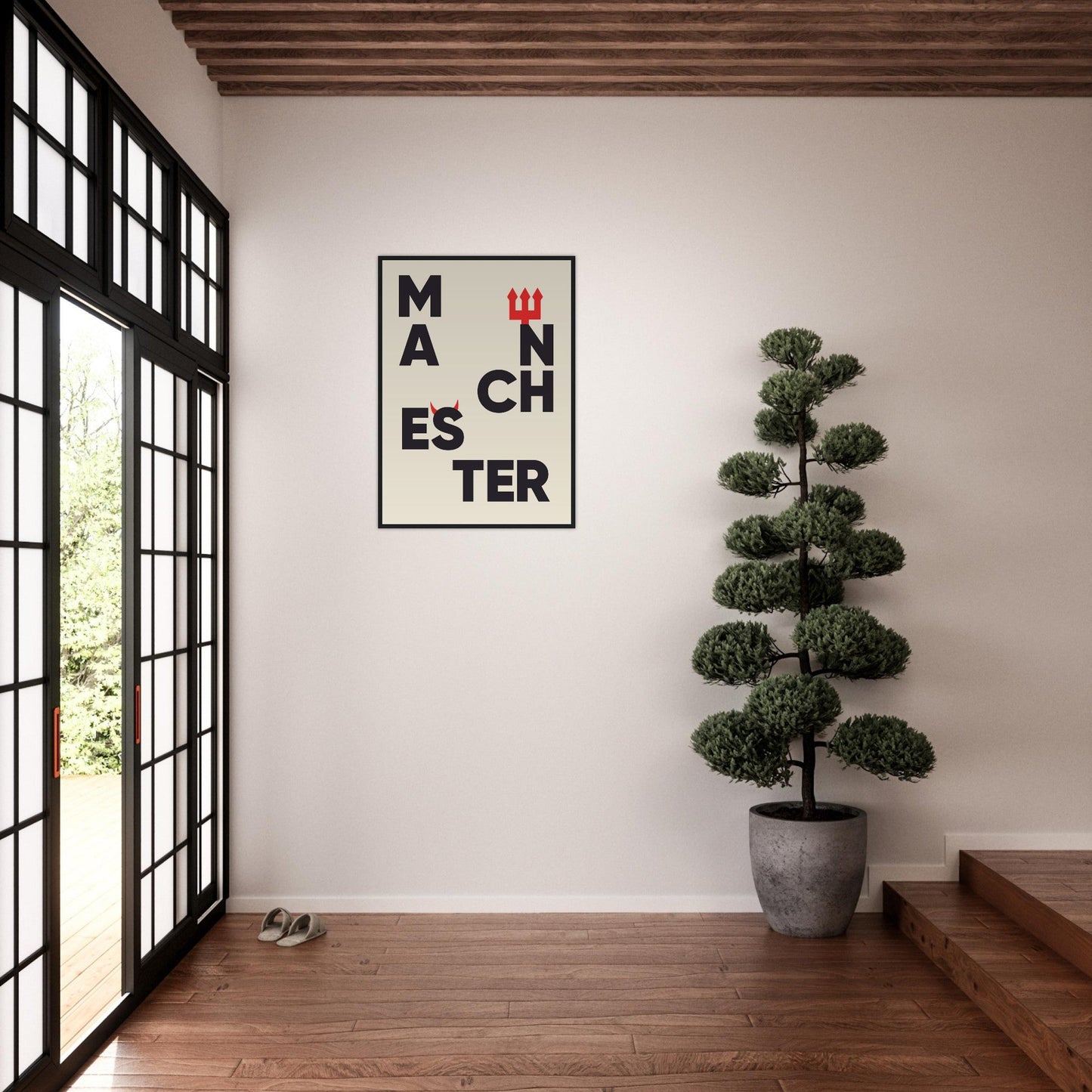 Cities/ Places 'Manchester' - Premium Matte Paper Wooden Framed Poster