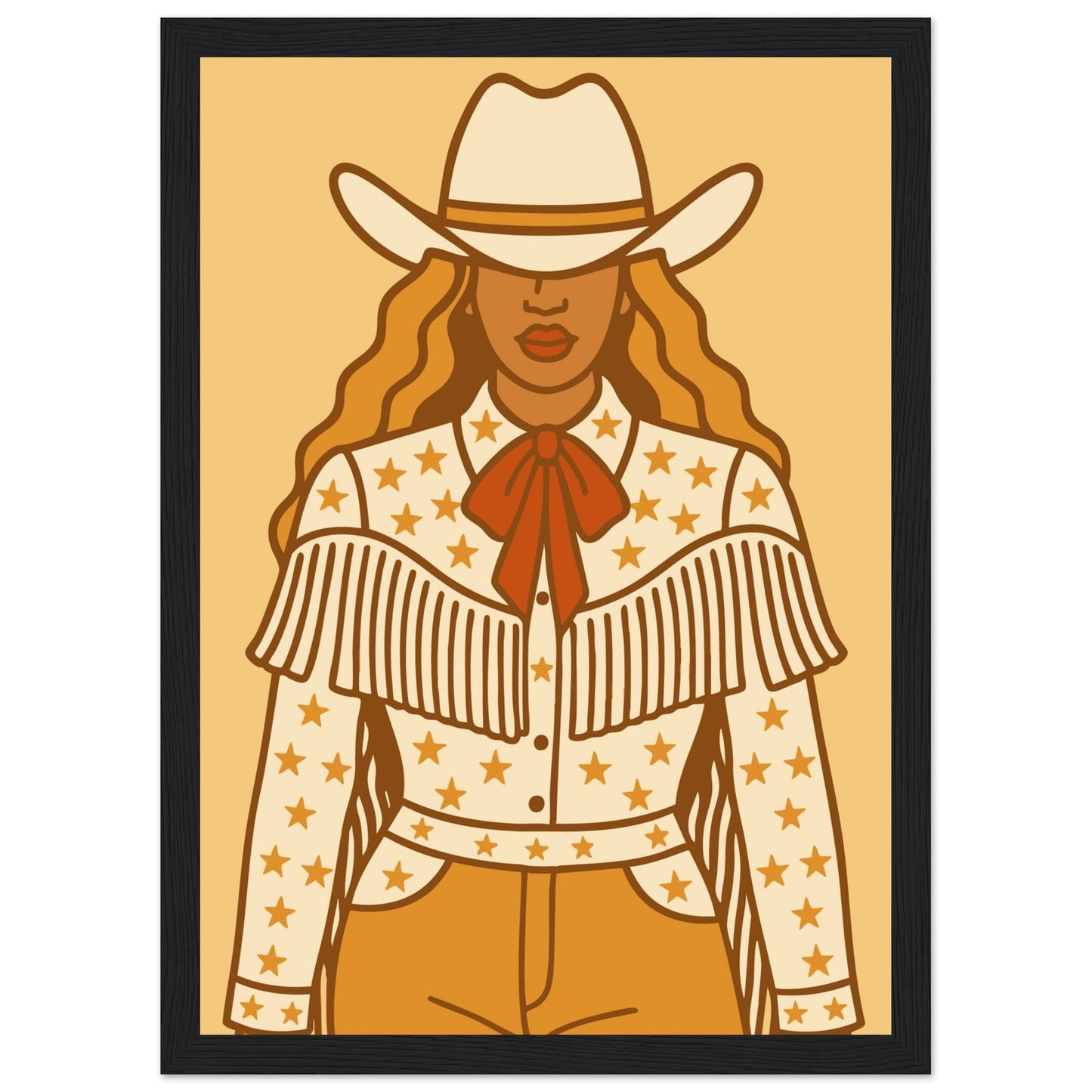 Cowboy 'B' - Premium Matte Paper Wooden Framed Poster