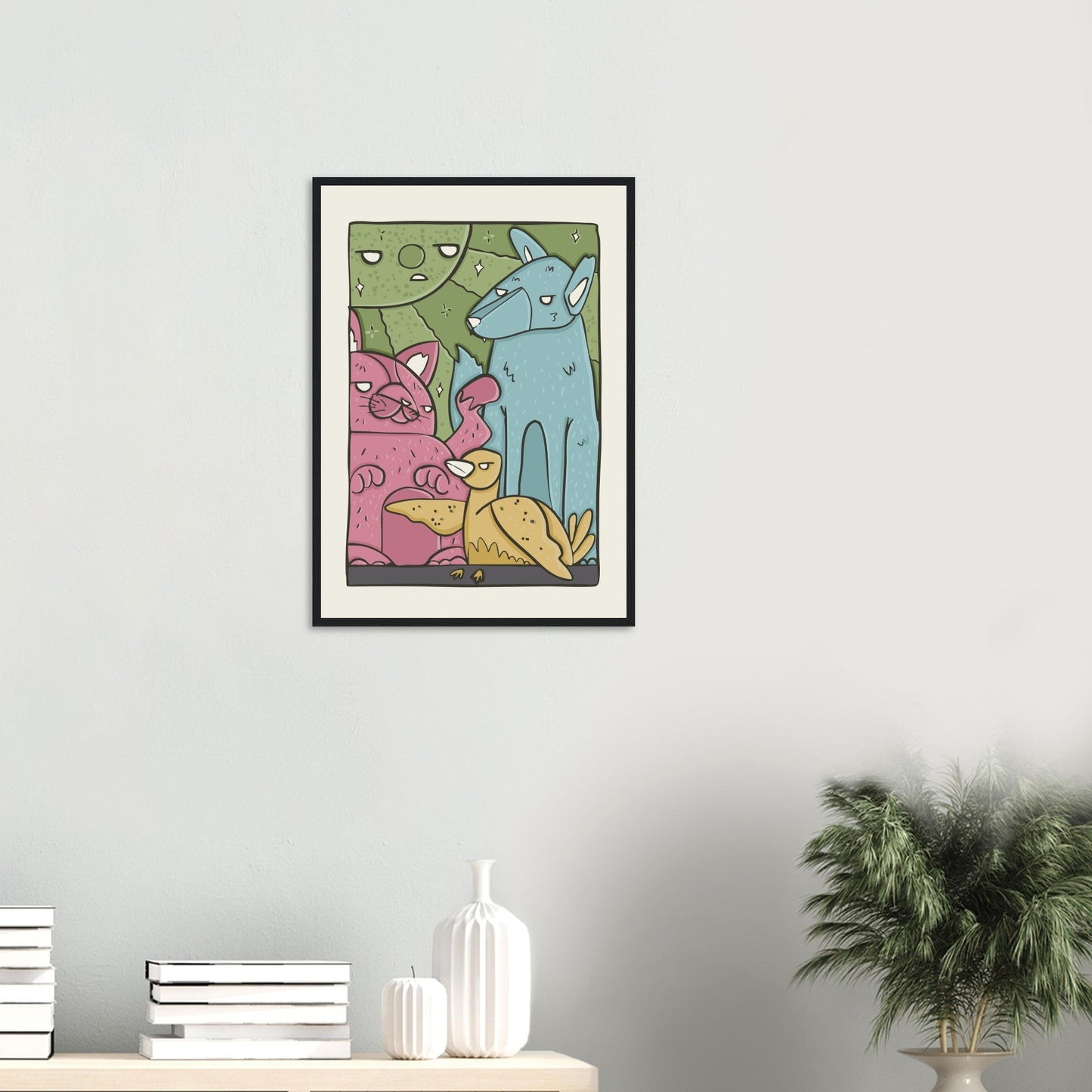 Animals 'The Crew' - Premium Matte Paper Wooden Framed Poster