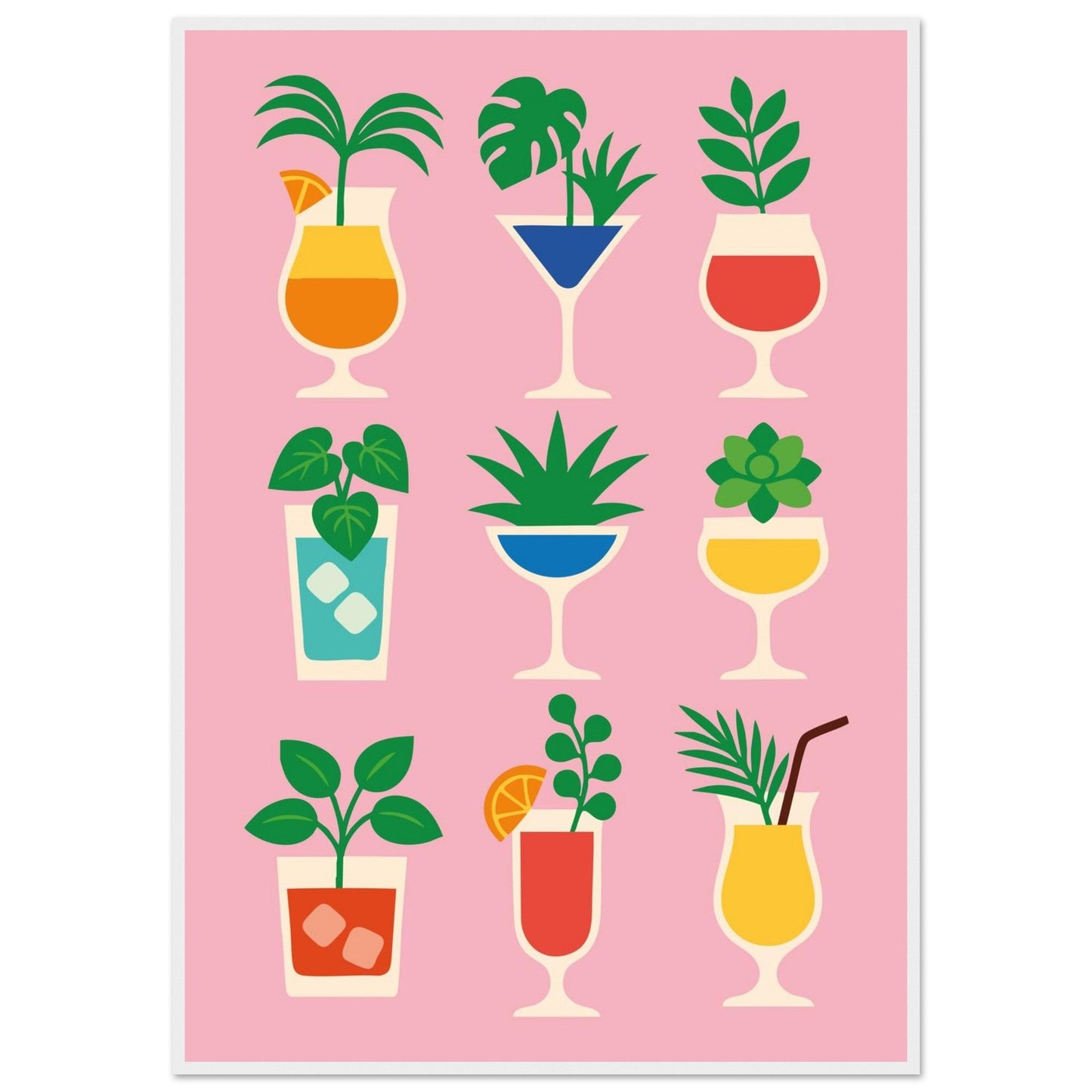 Cocktail Jungle   - Premium Matte Paper Wooden Framed Poster