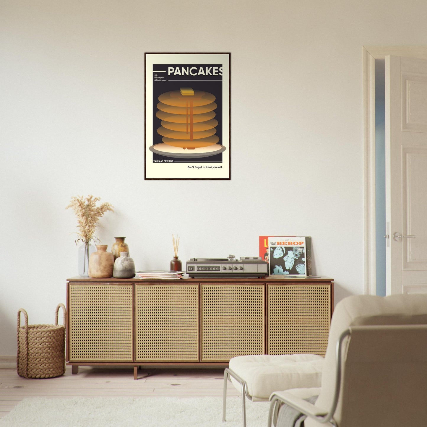 Pancakes - Premium Matte Paper Wooden Framed Poster