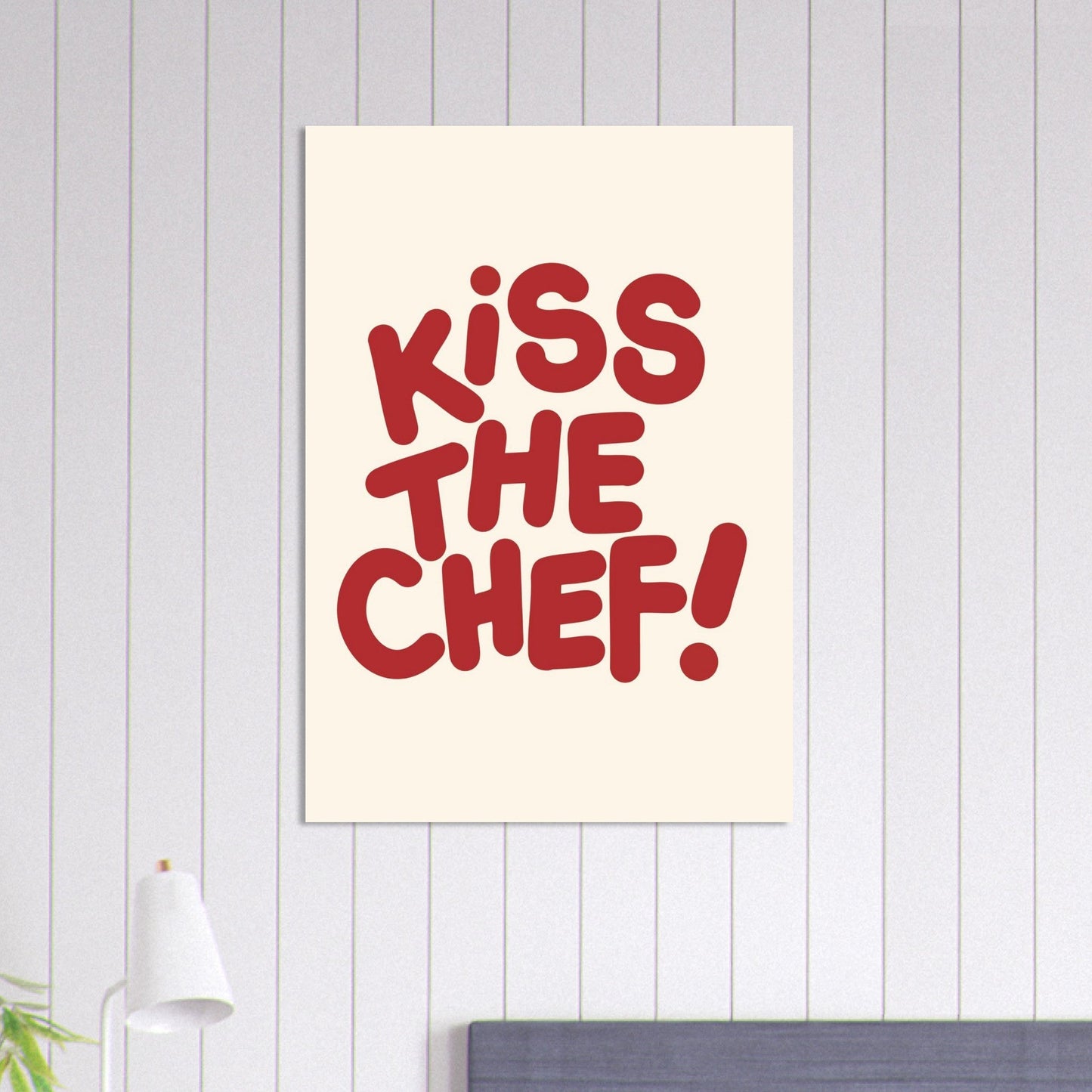 Sign 'Kiss The Chef!' - Premium Matte Paper Poster
