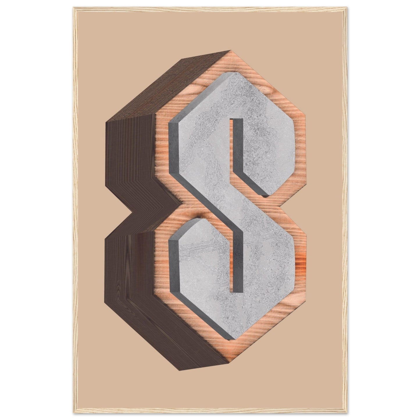 Super S - Premium Matte Paper Wooden Framed Poster
