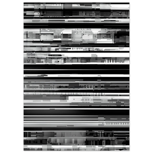 Glitch 'Black & White' - Premium Matte Paper Poster