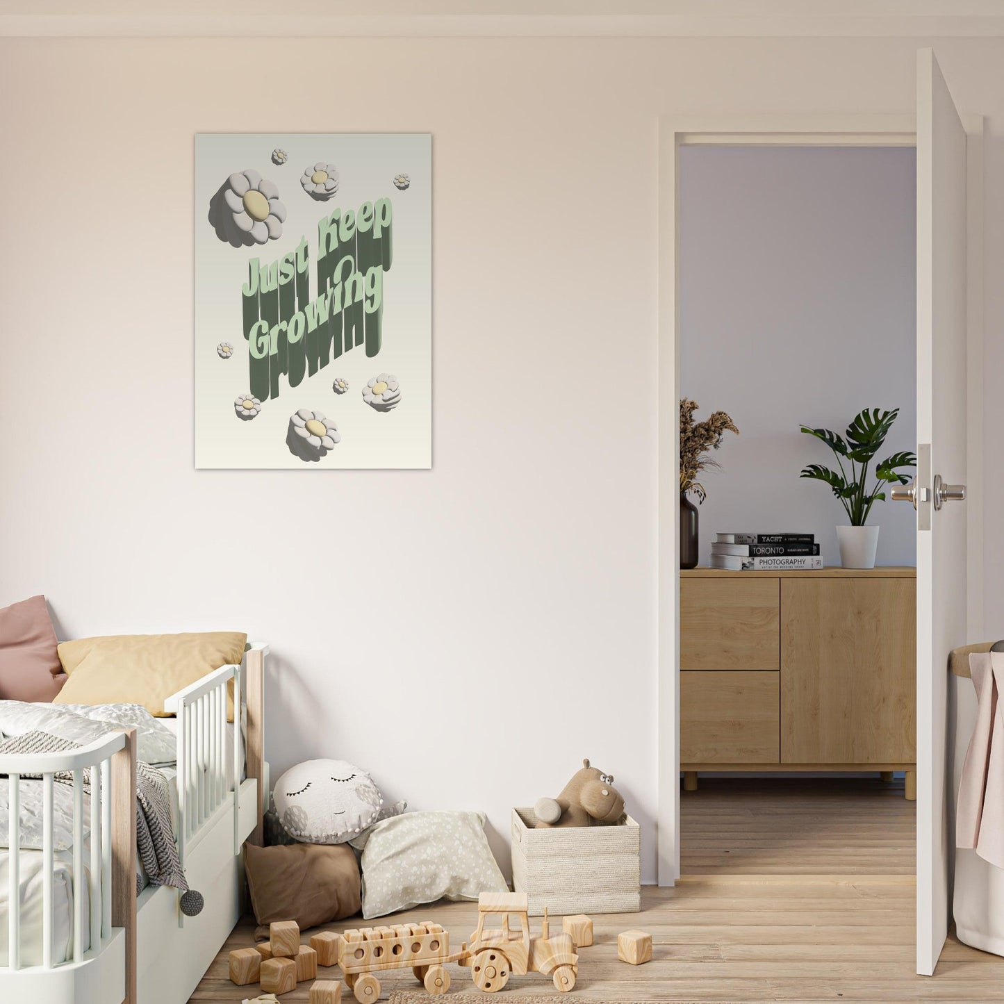 Sign 'Just Keep Growing' - Premium Matte Paper Poster