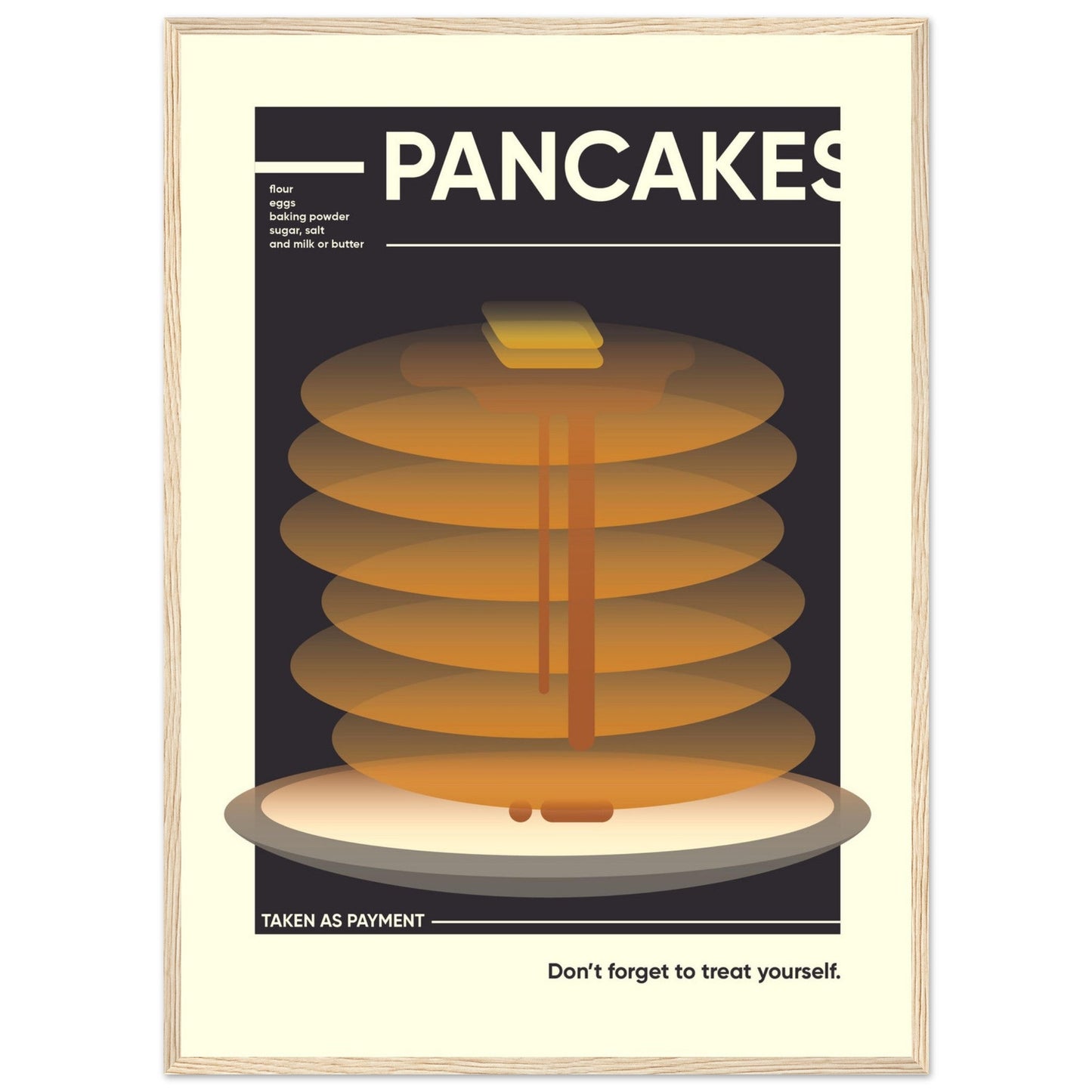 Pancakes - Premium Matte Paper Wooden Framed Poster
