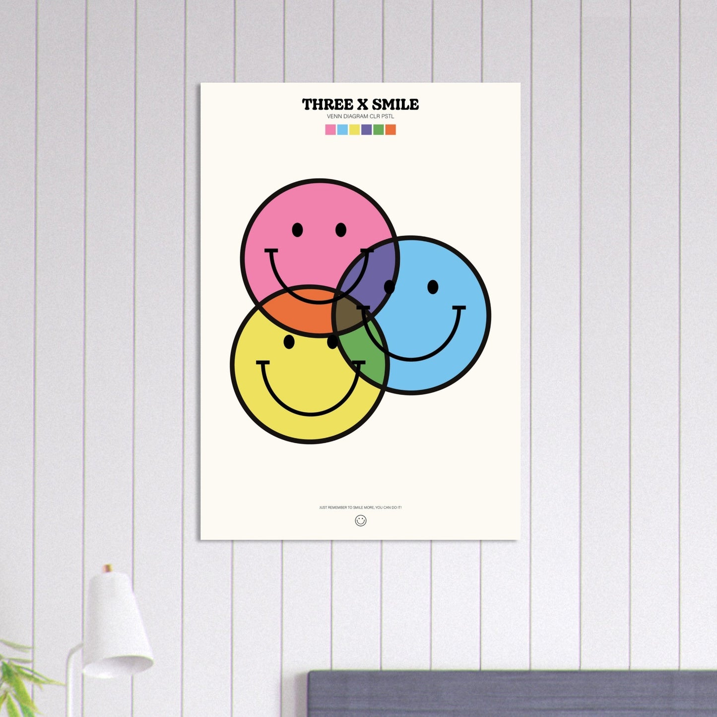 Smile 'Venn Diagram' ThreeX - Premium Matte Paper Poster