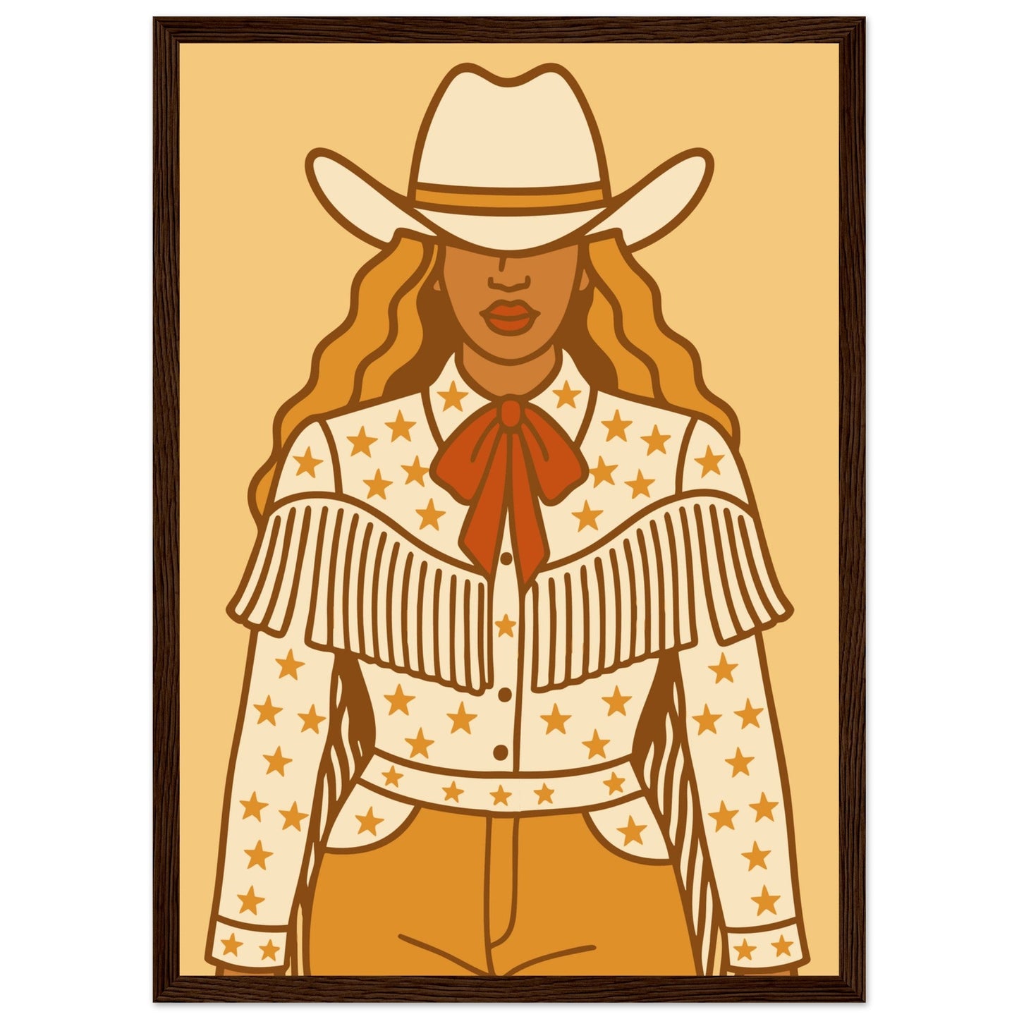 Cowboy 'B' - Premium Matte Paper Wooden Framed Poster