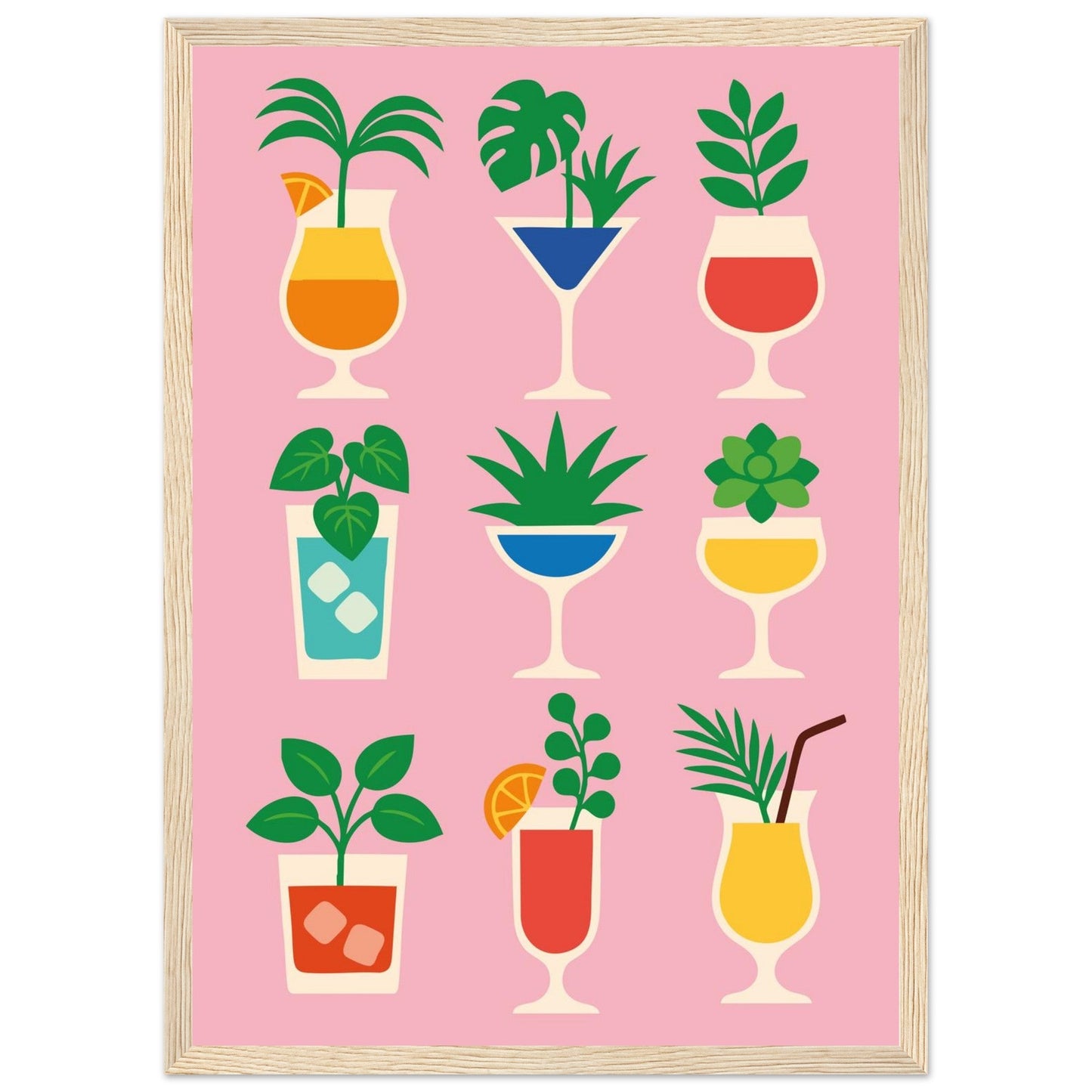 Cocktail Jungle   - Premium Matte Paper Wooden Framed Poster