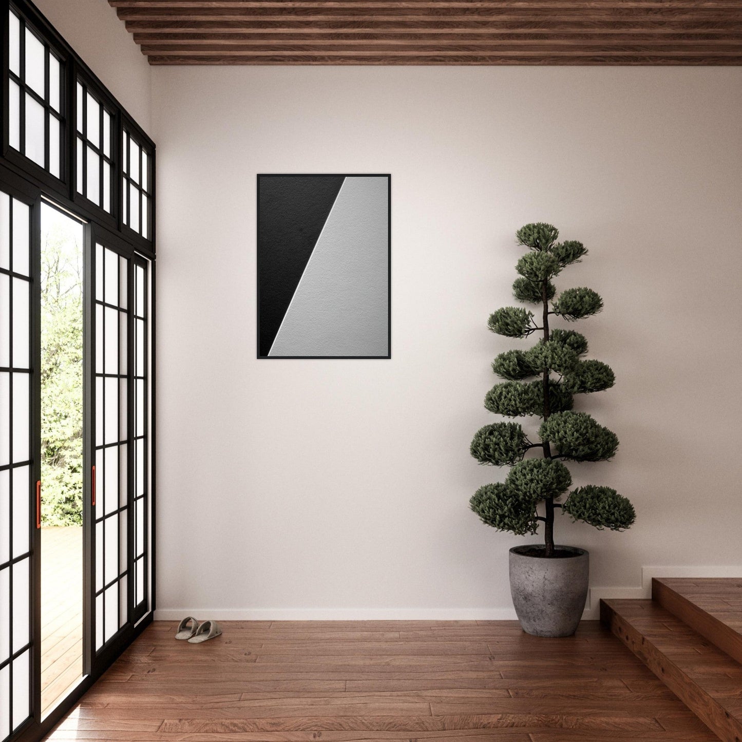 Smart 'Black & White' II  - Premium Matte Paper Wooden Framed Poster