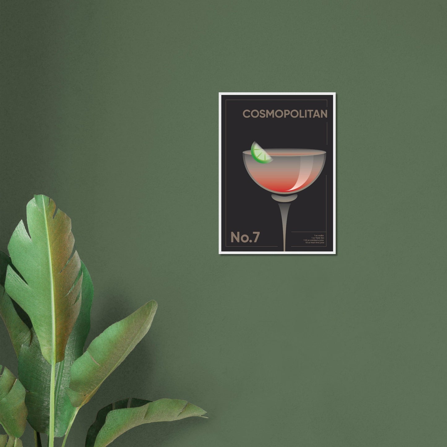 Cocktail 'Cosmopolitan' - Premium Matte Paper Wooden Framed Poster