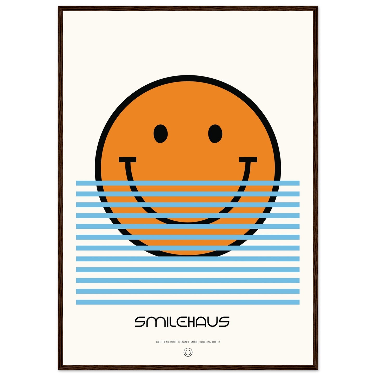 Orange & Blue 'Smilehaus' - Premium Matte Paper Wooden Framed Poster