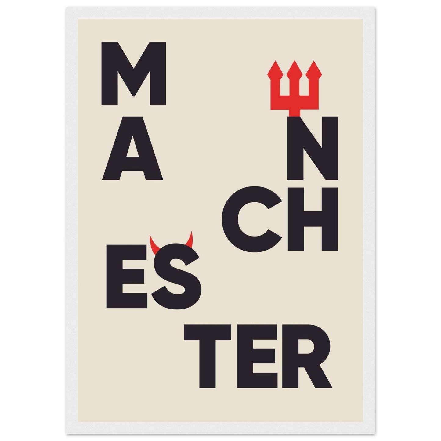 Cities/ Places 'Manchester' - Premium Matte Paper Wooden Framed Poster