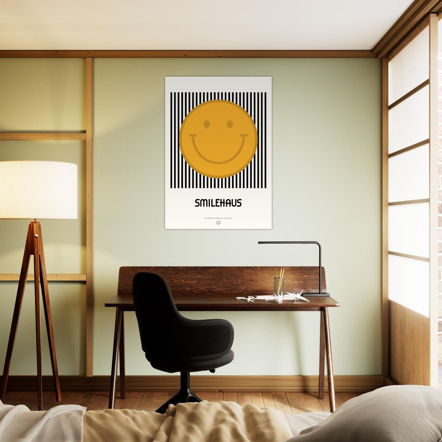 Yellow & Black 'Smilehaus' - Premium Matte Paper Poster