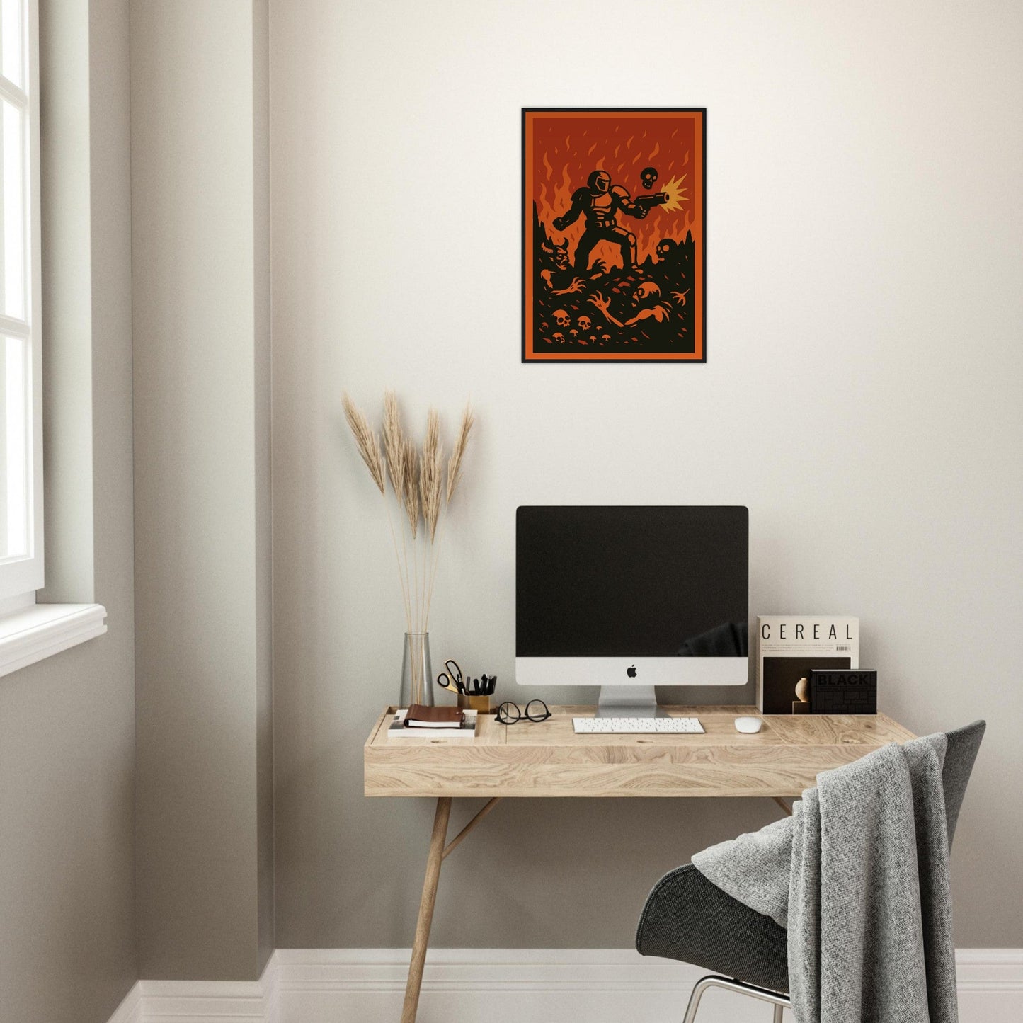 Gaming 'Slayer' - Premium Matte Paper Wooden Framed Poster