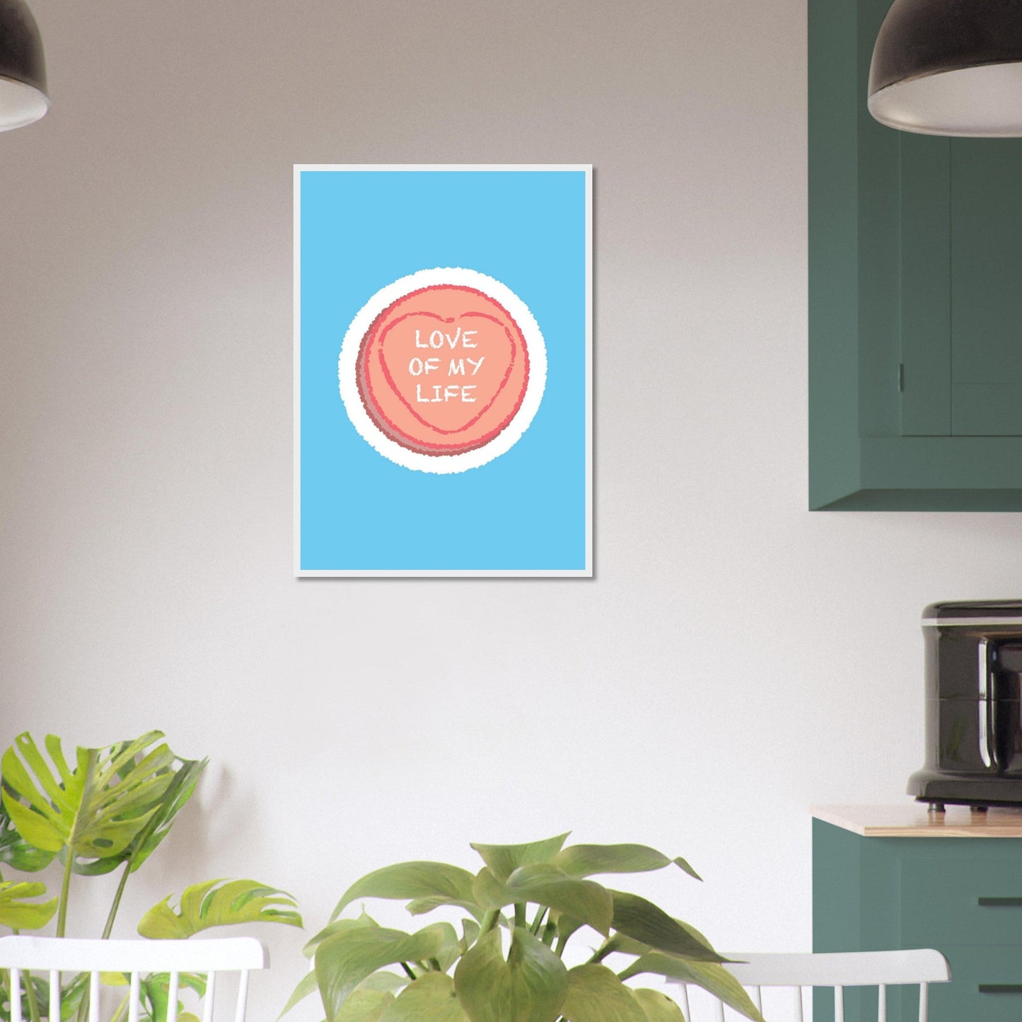 Sign 'Love Of My Life' Love Heart - Premium Matte Paper Wooden Framed Poster