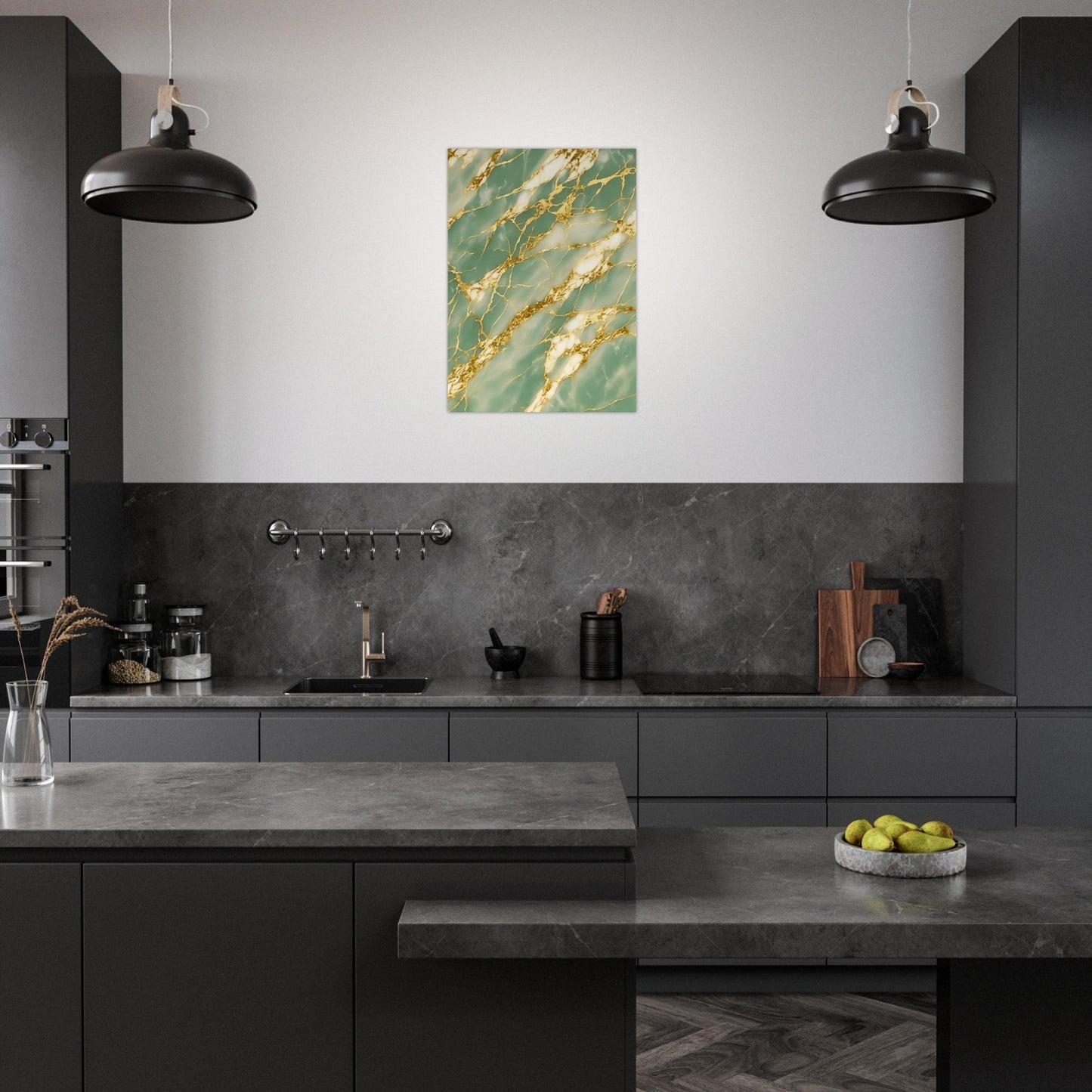 Marble 'Green & Gold' III - Premium Matte Paper Poster