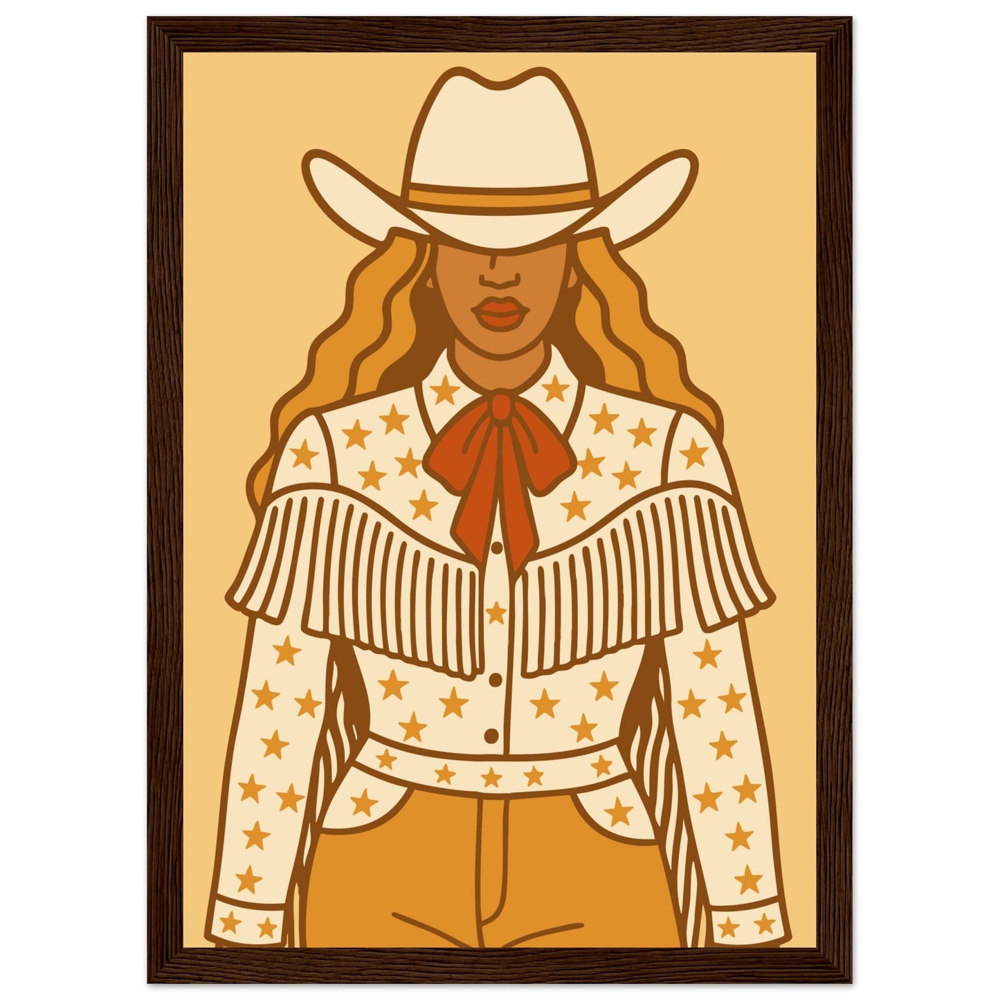 Cowboy 'B' - Premium Matte Paper Wooden Framed Poster