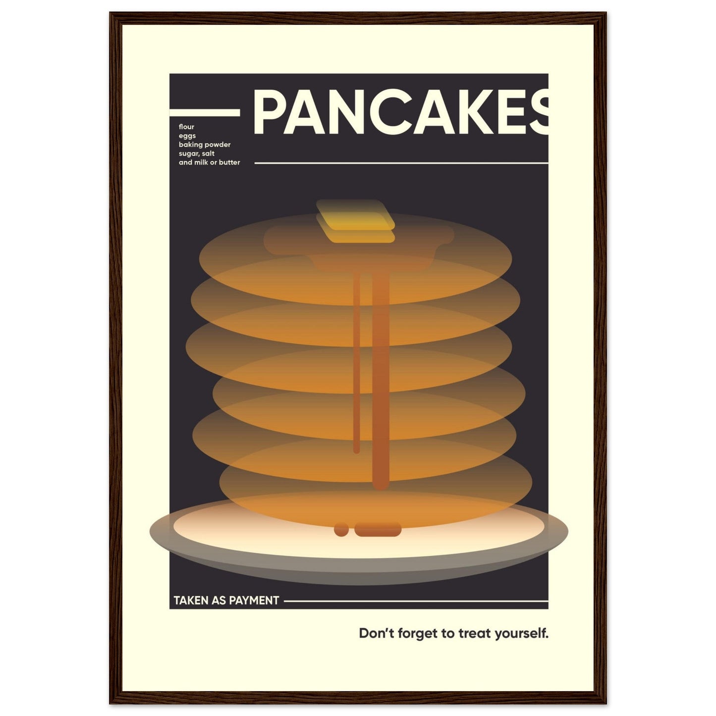 Pancakes - Premium Matte Paper Wooden Framed Poster
