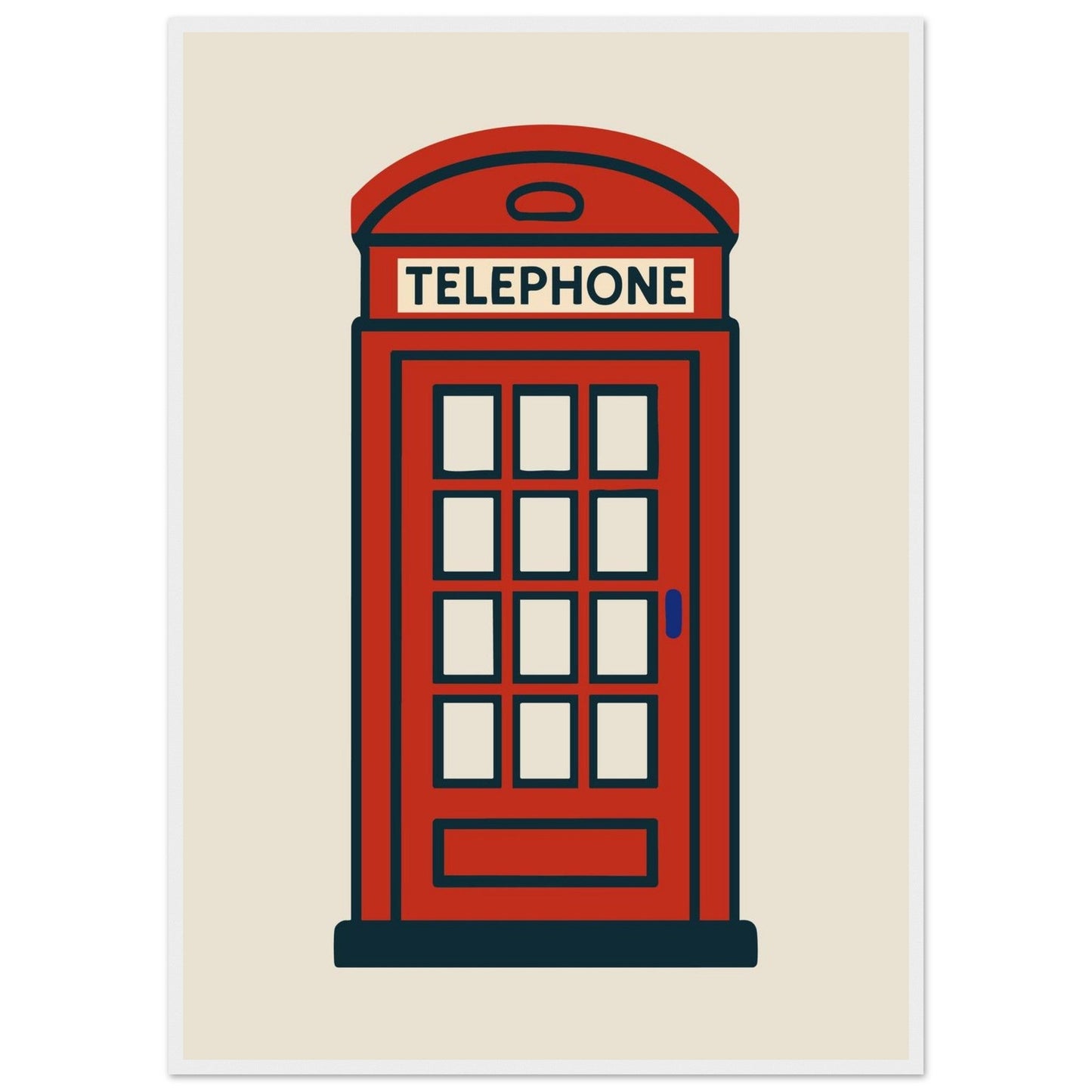 Cities/ Places 'Phone Box' - Premium Matte Paper Wooden Framed Poster