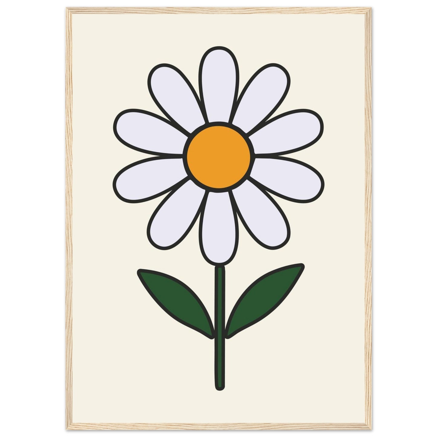 Daisy Flower  - Premium Matte Paper Wooden Framed Poster