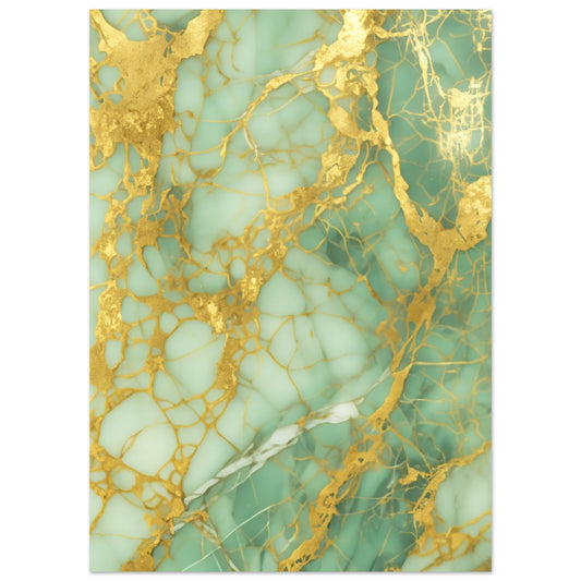 Marble 'Green & Gold' - Premium Matte Paper Poster